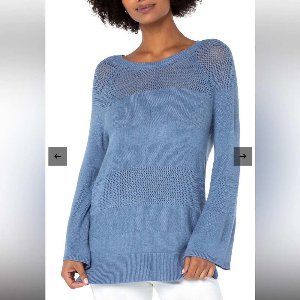 NWT Liverpool Los Angeles Womens Texture Blocked Raglan Sweater